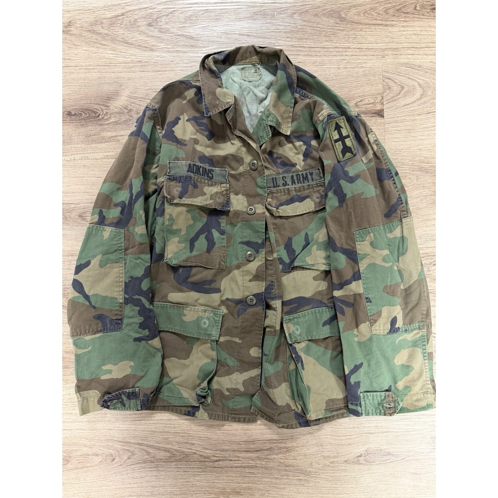 X2  Vintage Militia Camo 80's Uniforms US ARMY Cool Patches One Medium One Large